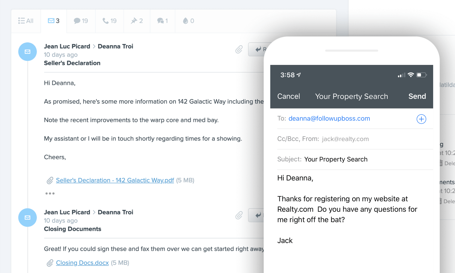 Desktop and mobile email